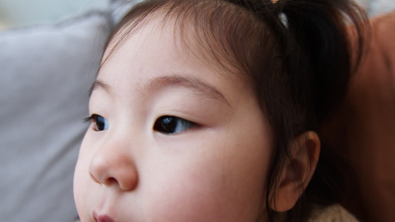 아시아 아기 의 가까운 모습