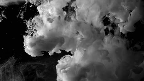 white ink in a black water tank.