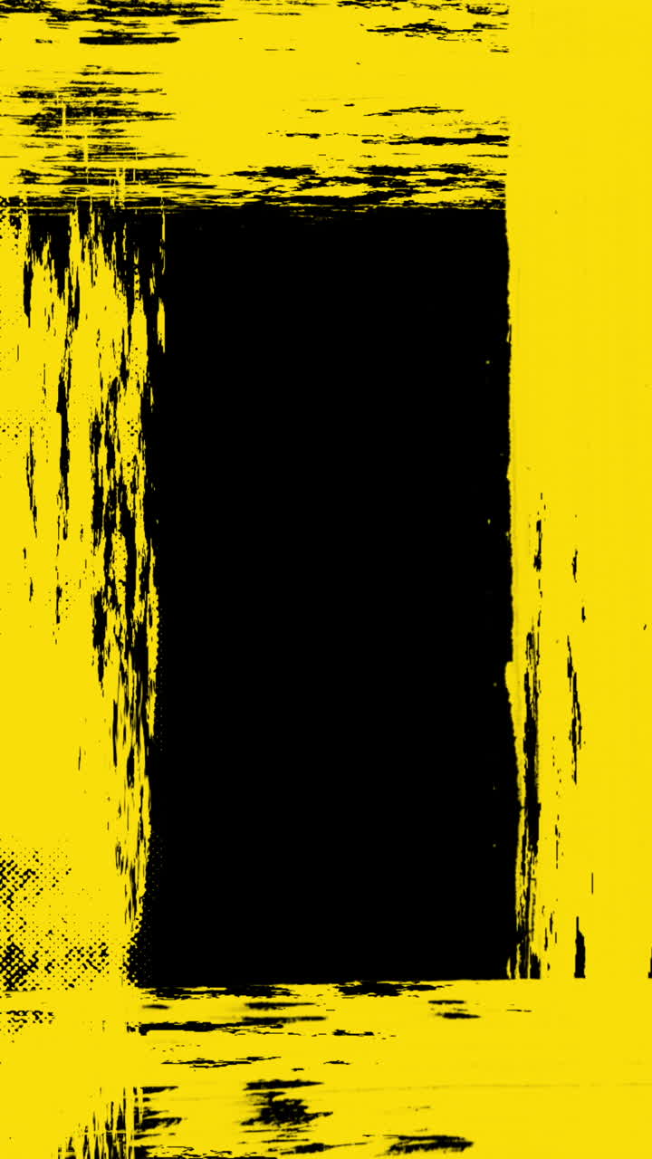 Transizione animata con pennellate grunge gialle e nere