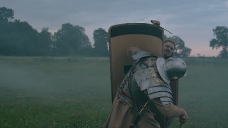 medieval vs. roman combat reenactment