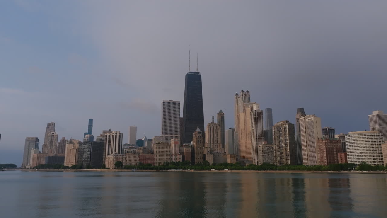 Chicago Skyline Reflected in Lake Michigan