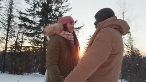 couple enjoying a winter day outdoors