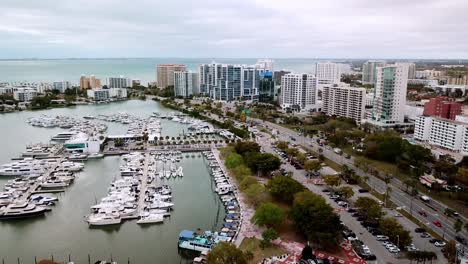 high wide aerial push, sarasota florida