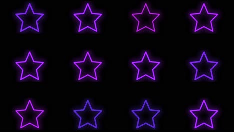 Pulsing-neon-stars-pattern-with-led-light-in-casino-style