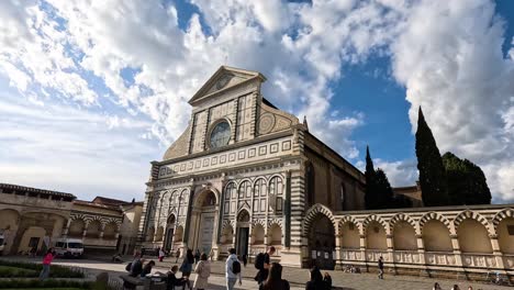 people enjoying the piazza santa maria in florence