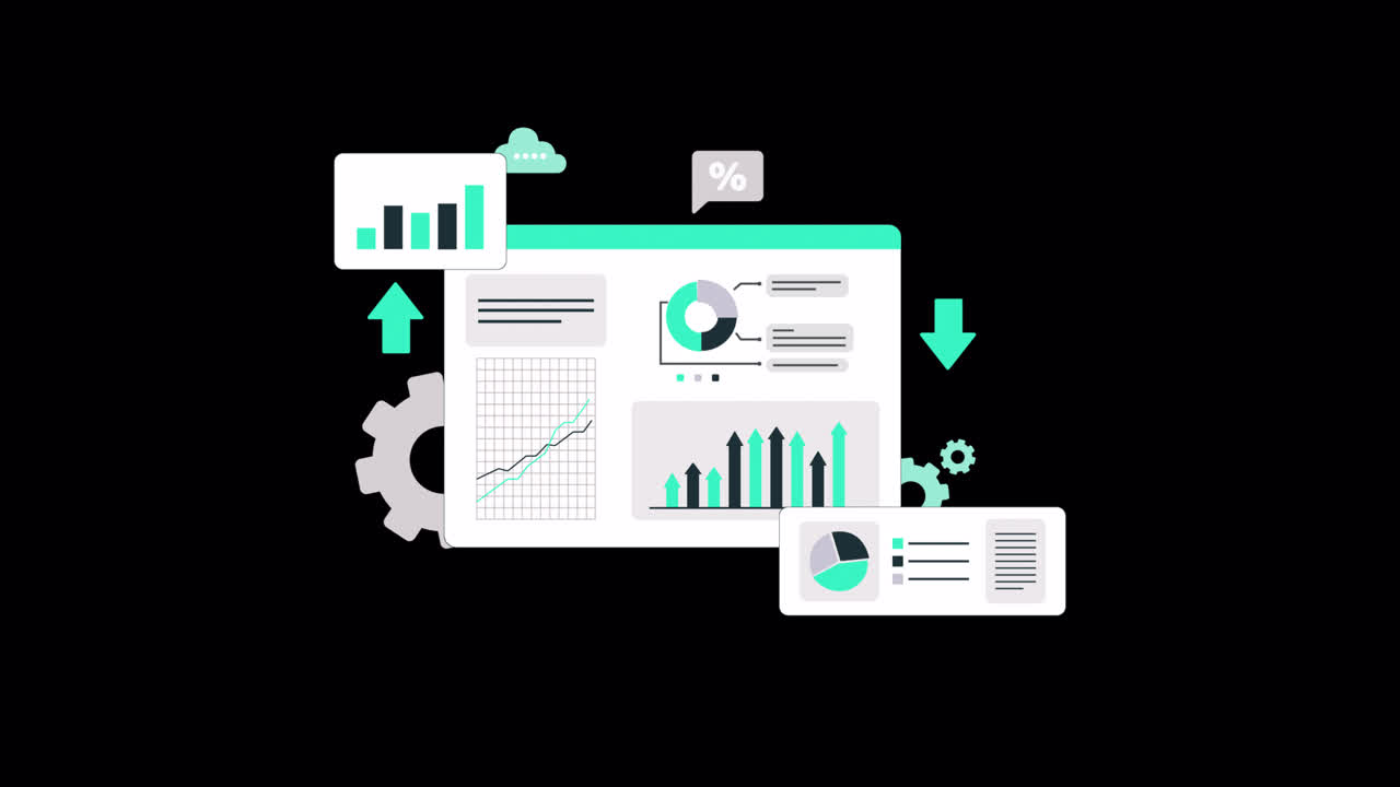 Animated Illustration of Data Analytics Dashboard with Charts and ...