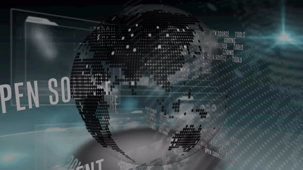 Animation of globe over data processing