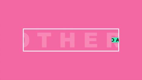 animation text mothers day on pink fashion and minimalism background