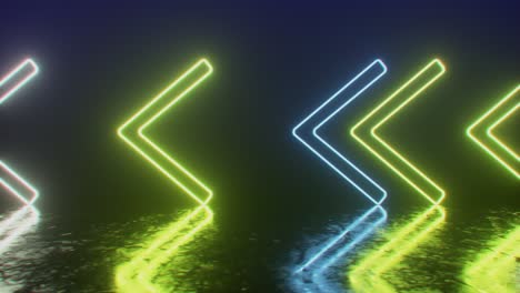 neon arrows reflection