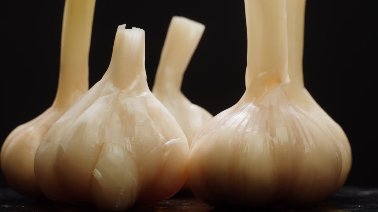 전체 발효 된 마늘, 발효 된 매운 채소, 고품질 4k 영상