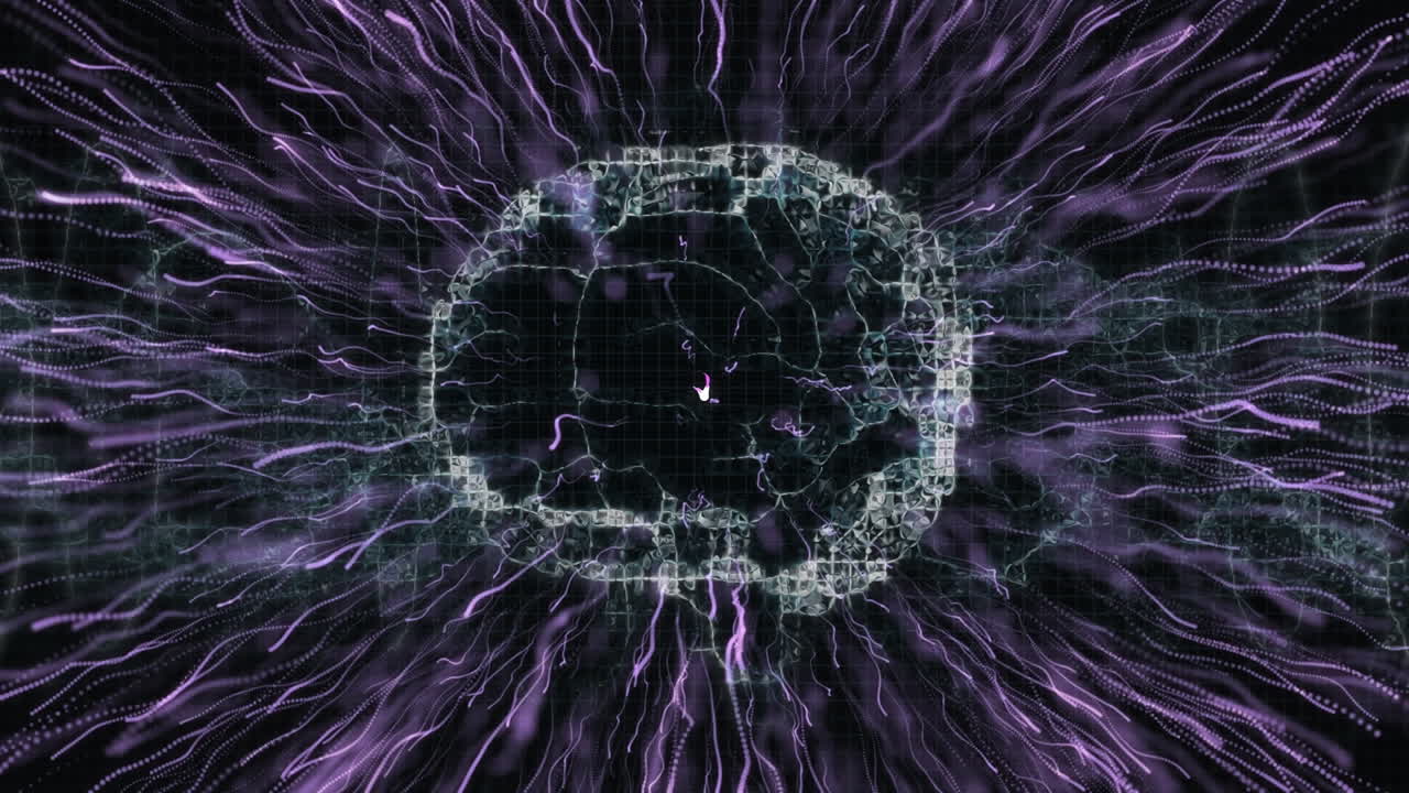 animación del cerebro humano girando sobre un fondo negro