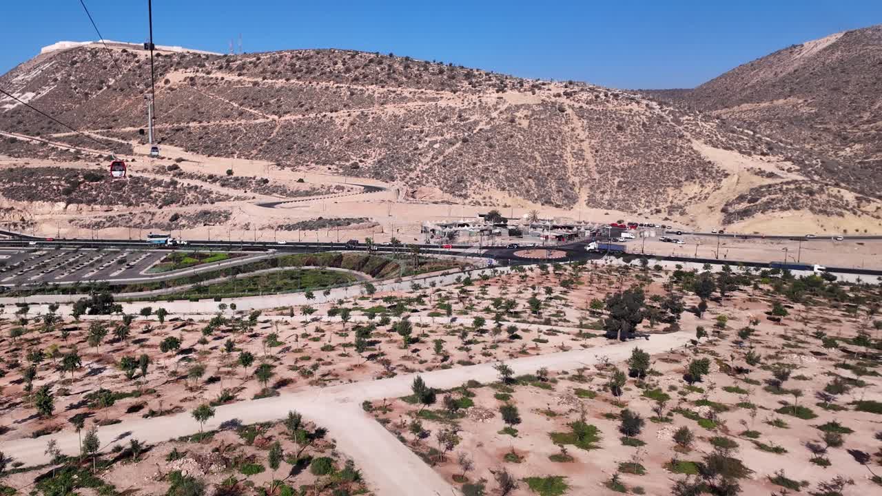 Agadir aerial drone city Morocco landscape cable car teleferico view landscape North Africa