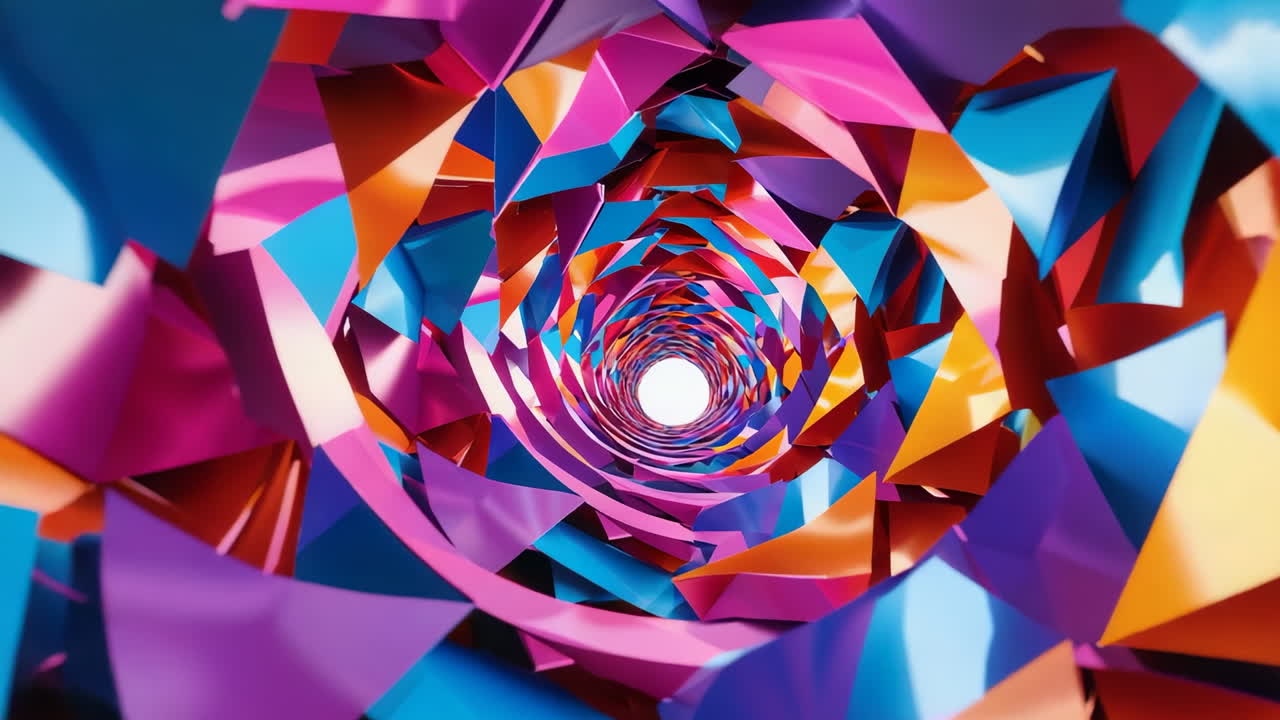 Colorful Abstract Geometric Tunnel Vortex