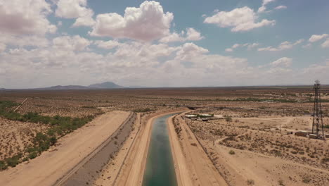 the salt-gila aqueduct in southern arizona, drone view