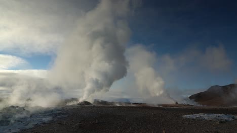 iceland geothermal area: stunning steam and volcanic landscape