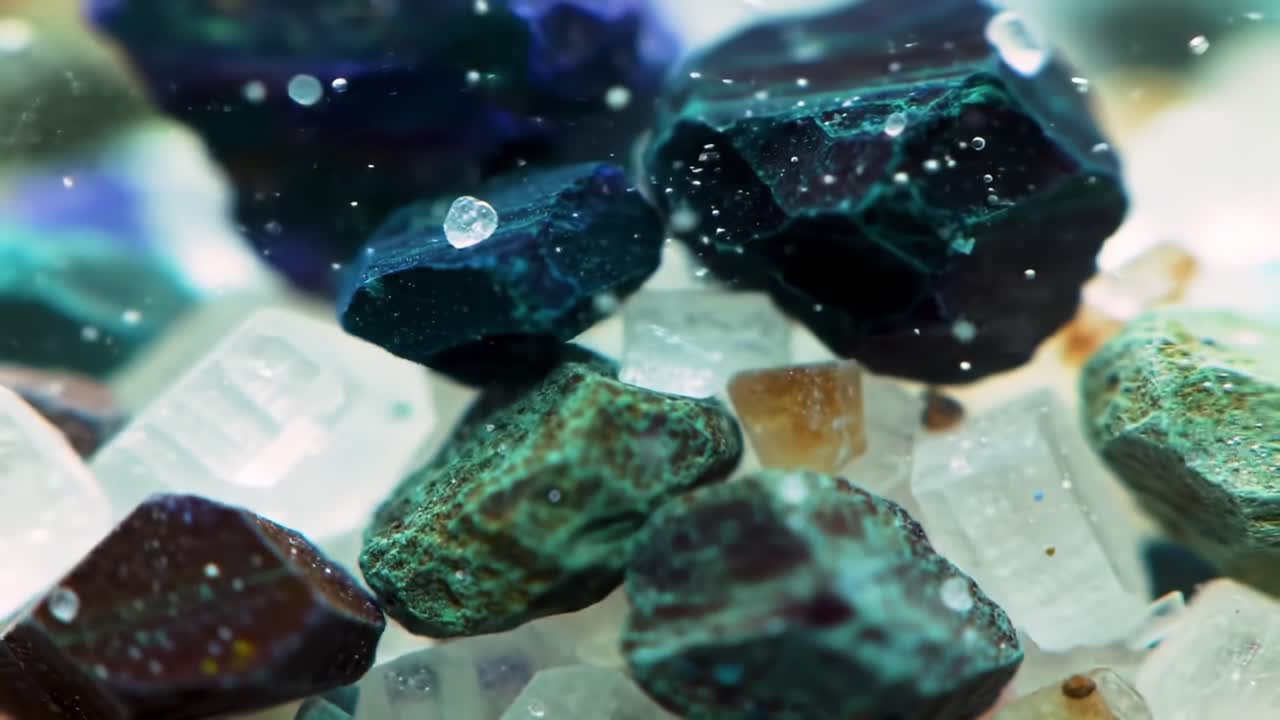 Sparkling Natural Crystals in Water Create Mesmerizing Optical Illusions in Serene Setting