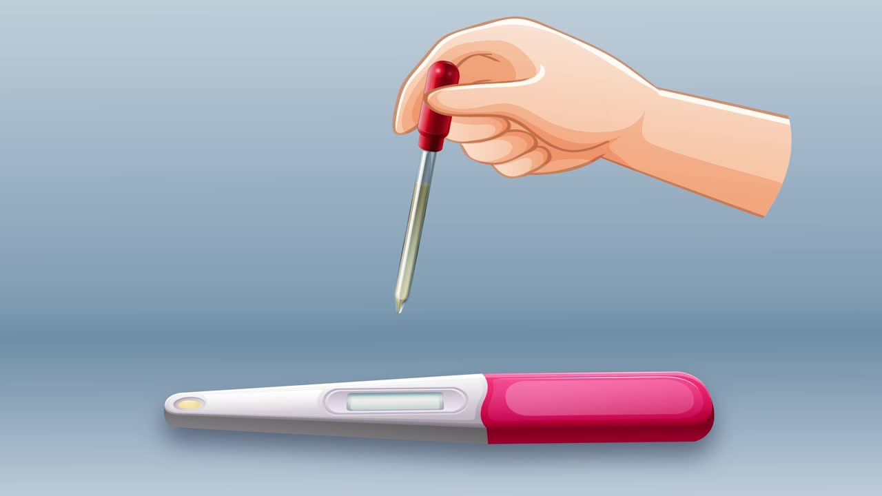 Hand using a pregnancy test kit