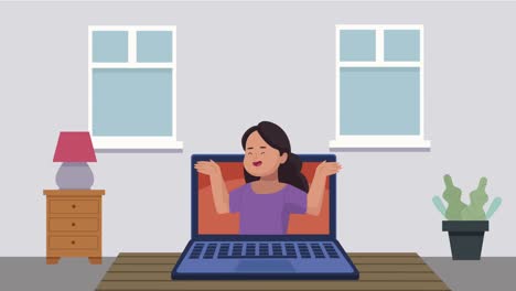 persona que se comunica con la animación de video