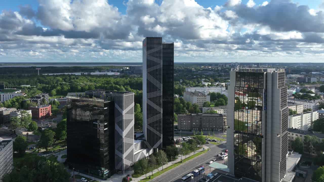 Aerial view of Tallinn city center with the Arter business quarter. Estonia
