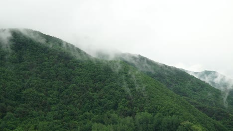 4K-Timelapse-of-Green-Mountain-Range-Evaporating-After-Rain