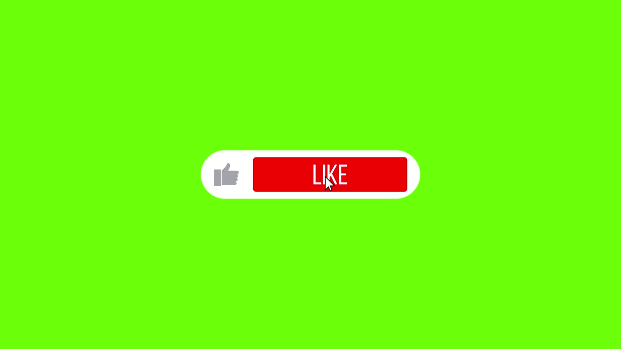 Animated Like Button Click on Green Screen