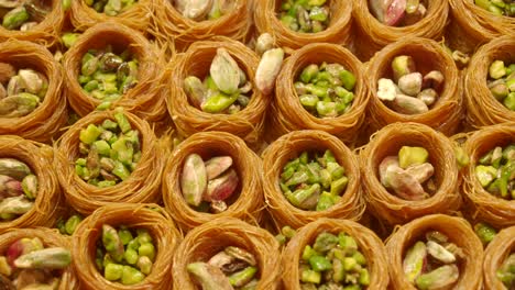 close up view of traditional turkish baklava