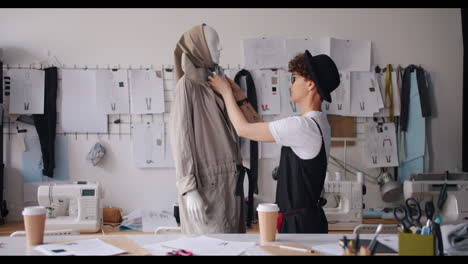 fashion designer working in studio
