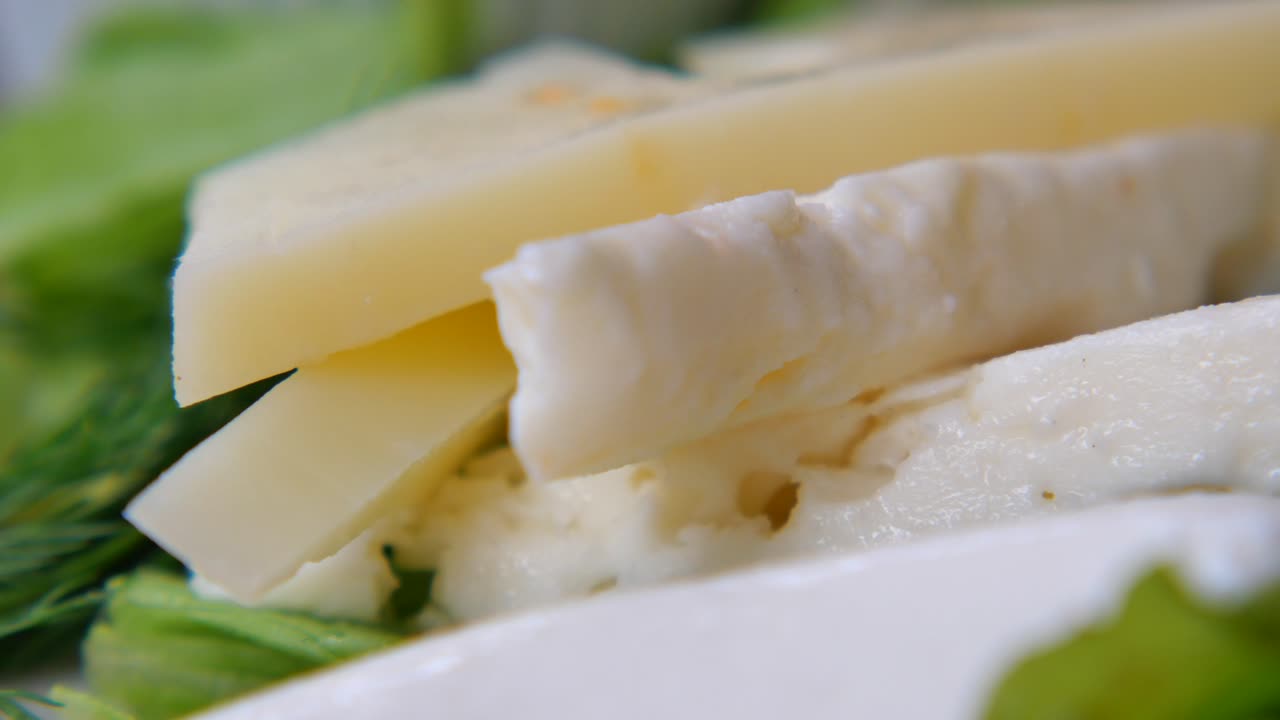 Close-up of cheese and salad