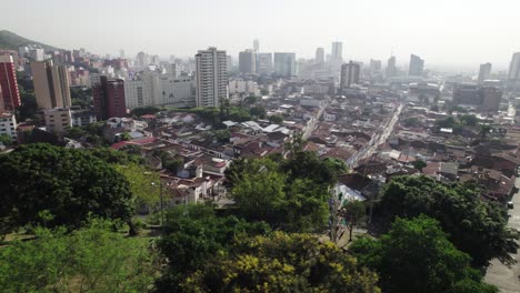 aerial drone clips of cali city, colombia, south america_pan shot