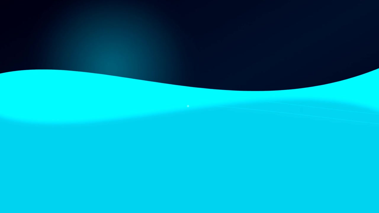 Abstract Motion Graphic with Cyan Wave and Floating Particle
