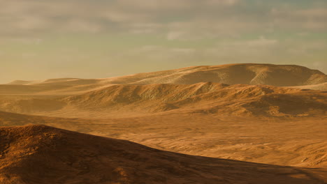 sunset over the sand dunes in the desert