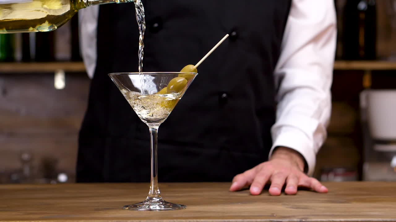 Martini Cocktail with Olive Garnish
