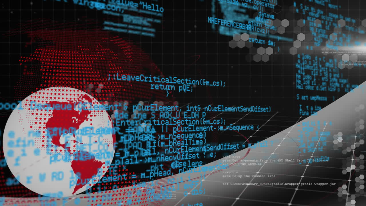 animación del procesamiento de datos en todo el mundo