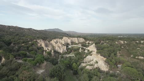 hoodoo fairy chimney landscape caused by eroding sandstone and clay