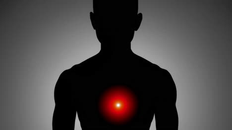 silhouette of a person with chest pain