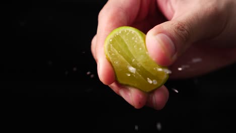 squeezing lemon's water in  slowmotion