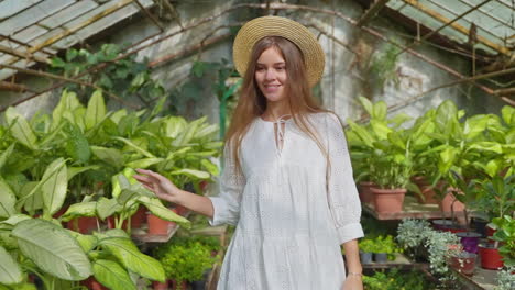 woman in a greenhouse