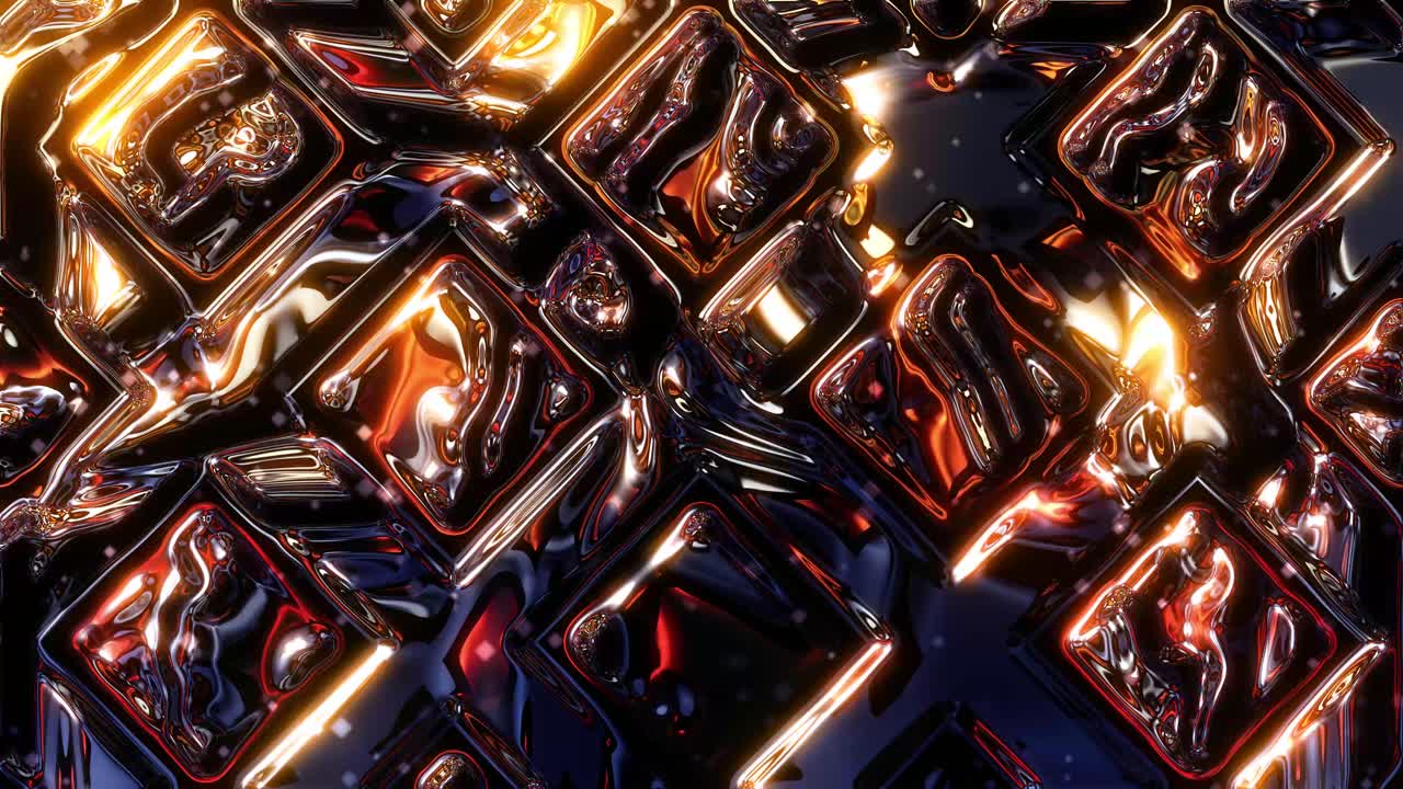 Animazione di sfondo generato al computer con cubi di vetro lucidi