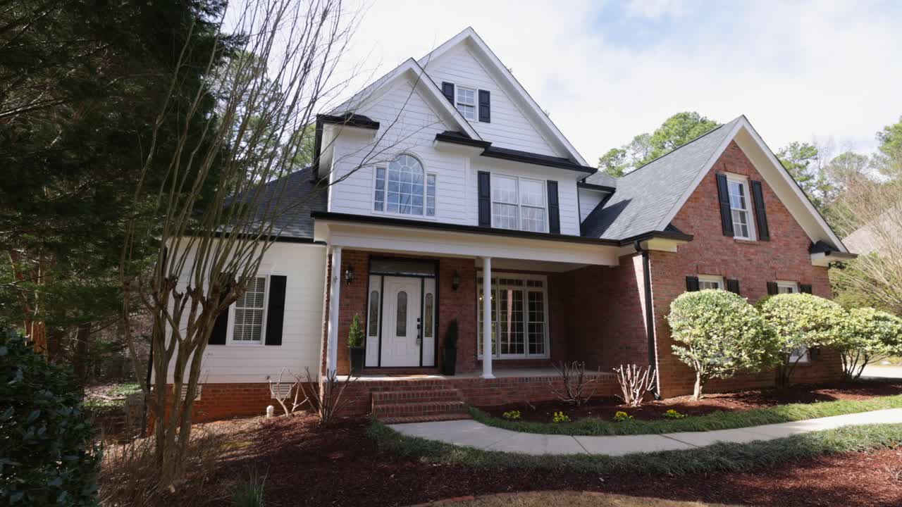 Expensive, luxurious residential house with a beautiful garden