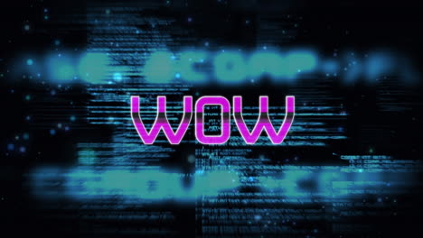 animación de texto y procesamiento de datos sobre fondo negro