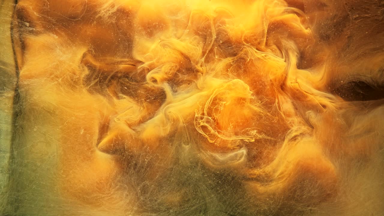 flujo de tinta explosión mágica smog de color dorado