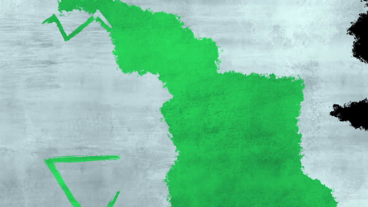 Coups de pinceau grunge animés verts et noirs
