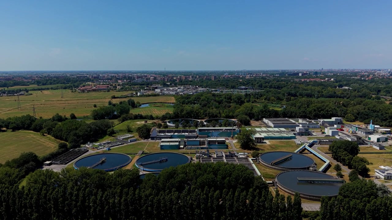 Modern Water Treatment Plant Infrastructure in Milan Italy