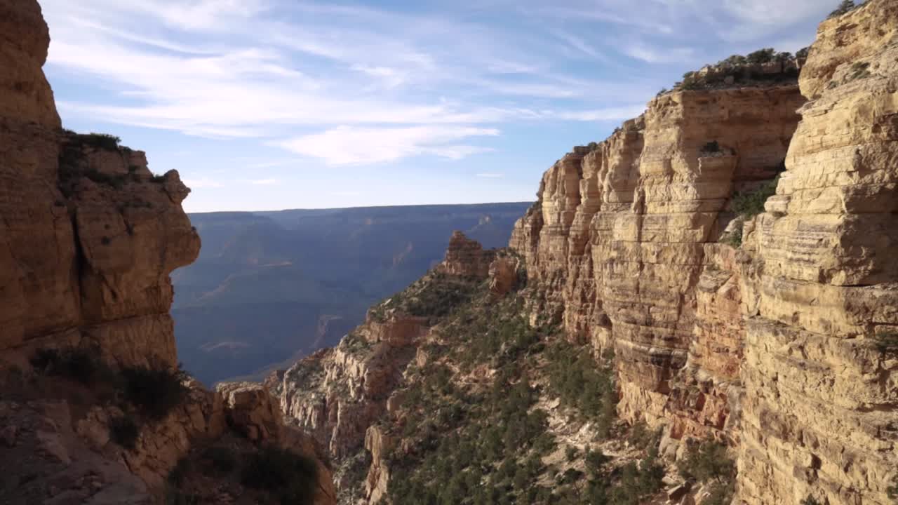 Grand Canyon at sunset. View below the rim looking to the north.
