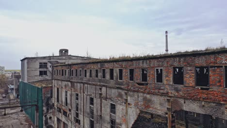 ruins of an old factory. old industrial complex. aerial view