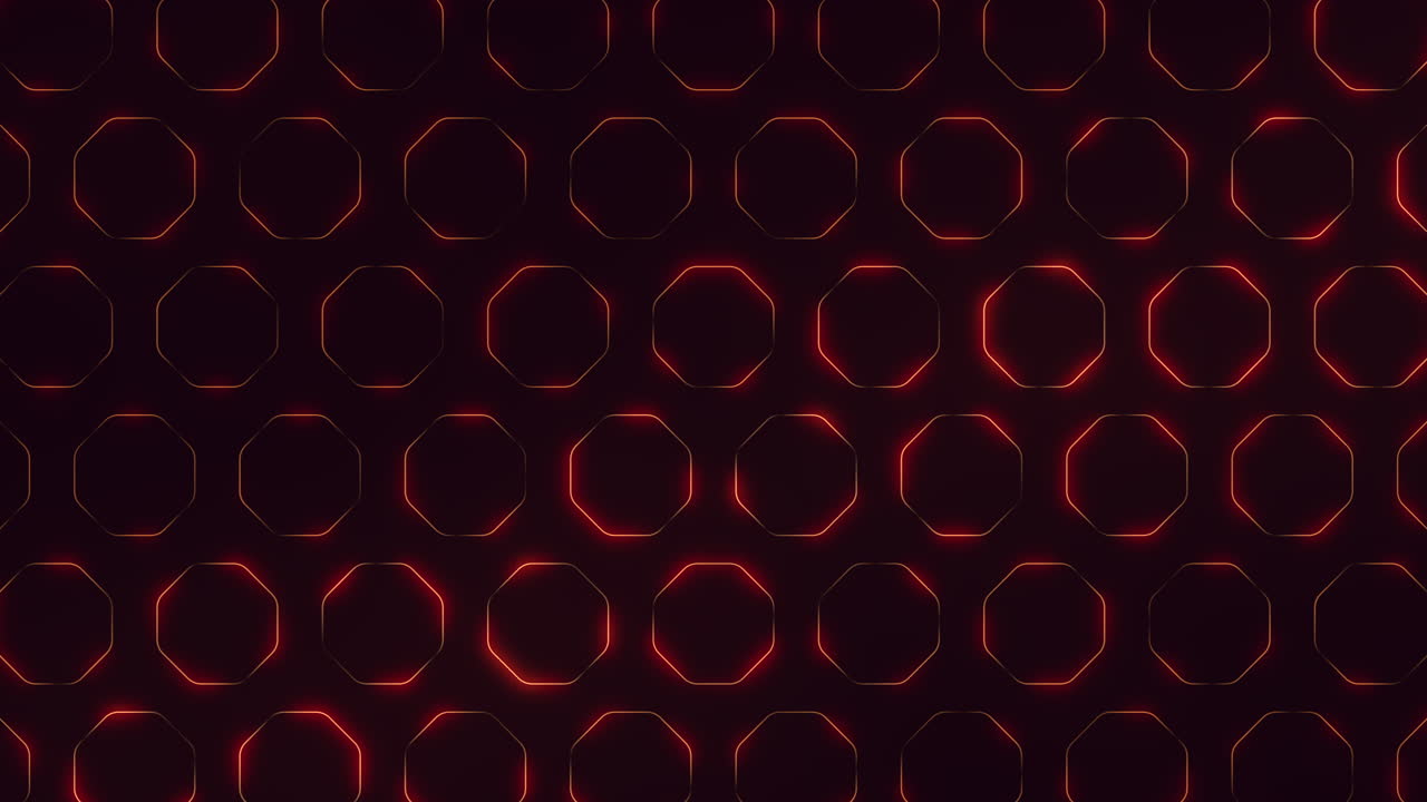Symmetrical red glowing circles pattern on dark background