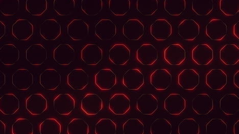 patrón simétrico de círculos rojos brillantes sobre un fondo oscuro