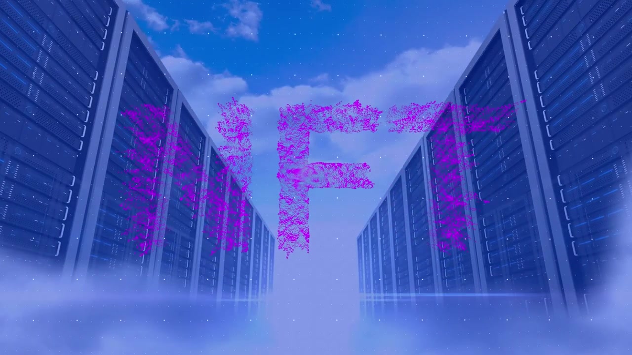 Animazione di NFT su server in blu