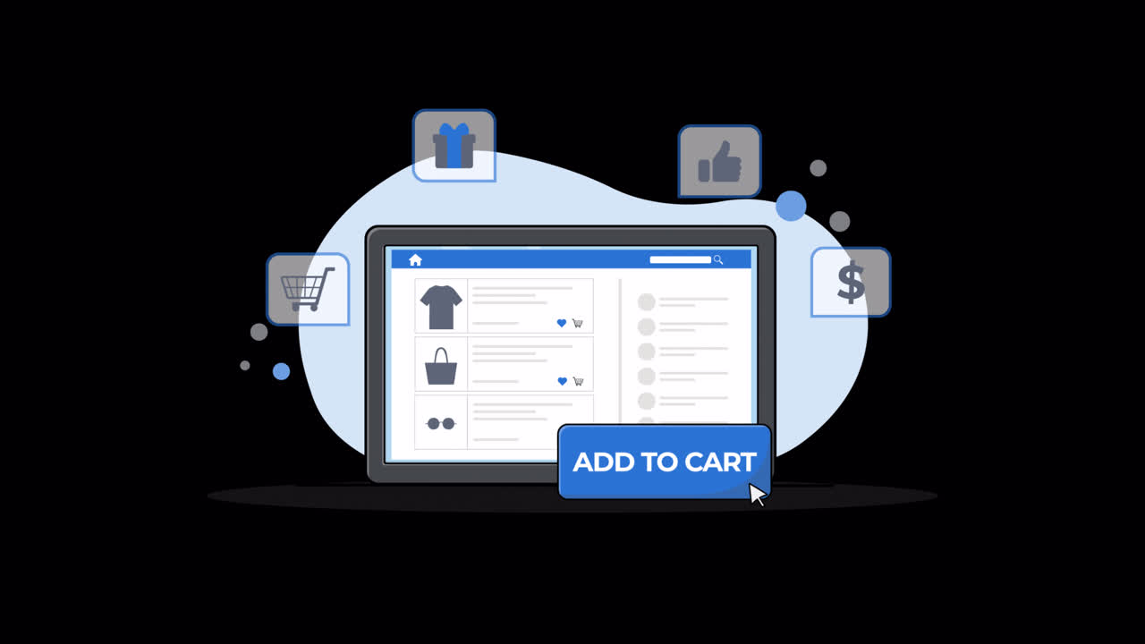 Animated E-commerce Website Displayed on Tablet with Add to Cart Button