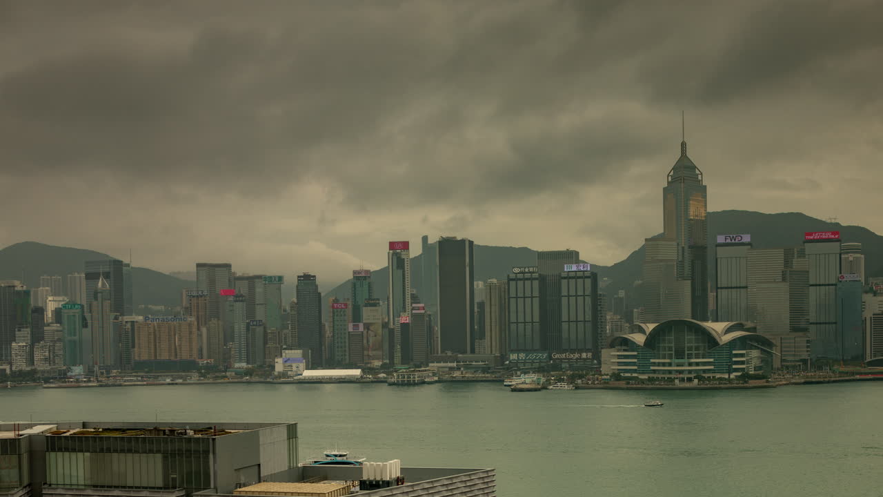 Hong Kong City Skyline on a Cloudy Day
